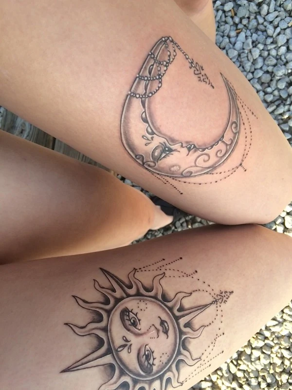 tatuajes de sol y luna para mujeres