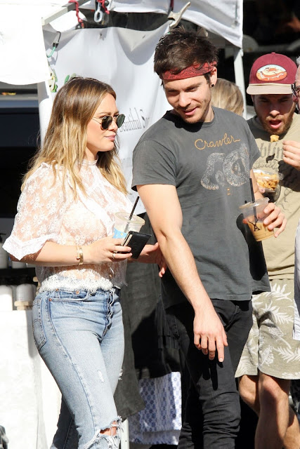 Hilary Duff Image with Matthew Koma at Farmers Market in Los Angeles