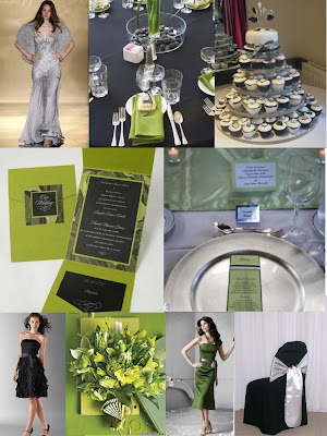 Black Silver Green Just for a wonderful elegant wedding day