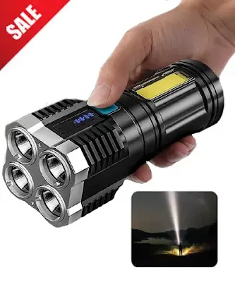 Brightest Rechargeable LED Flashlight with High Lumen Beam