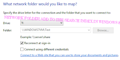 Network Folder Add to the search index in Windows 8
