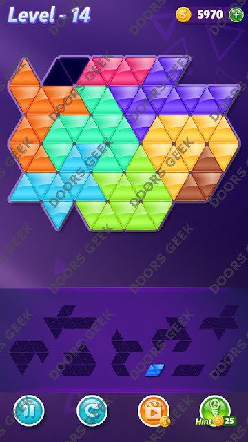 Block! Triangle Puzzle Master Level 14 Solution, Cheats, Walkthrough for Android, iPhone, iPad and iPod