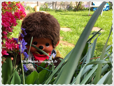 kiki, monchhichi, woody, clochettes, toys story, jardin