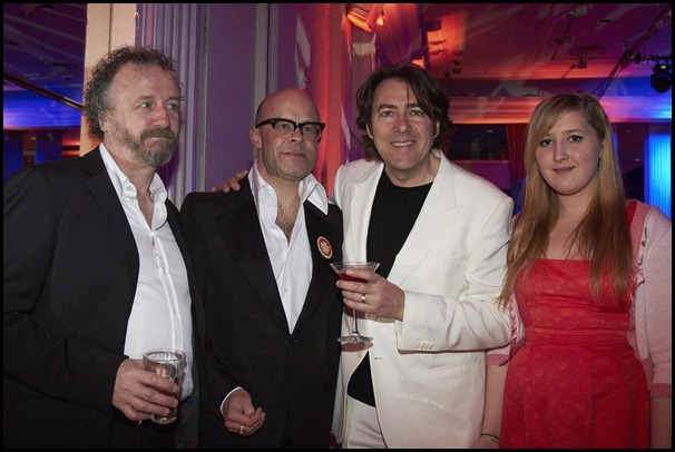LONDON, ENGLAND - MARCH 25:  Harry Hill, Jonathan Ross and Honey Kinney attend the 2012 Jameson Empire Awards at the Grosvenor House Hotel on March 25, 2012 in London, England.  Renowned for being one of the most fun awards shows in the British movie calendar, the Jameson Empire Awards celebrate the film industry's success stories of the year with Empire Magazine readers voting for the winners. Visit empireonline.com/awards2012 for more information.  (Photo by Getty Images/Getty Images for Jameson) *** Local Caption *** Harry Hill; Jonathan Ross; Honey Kinney