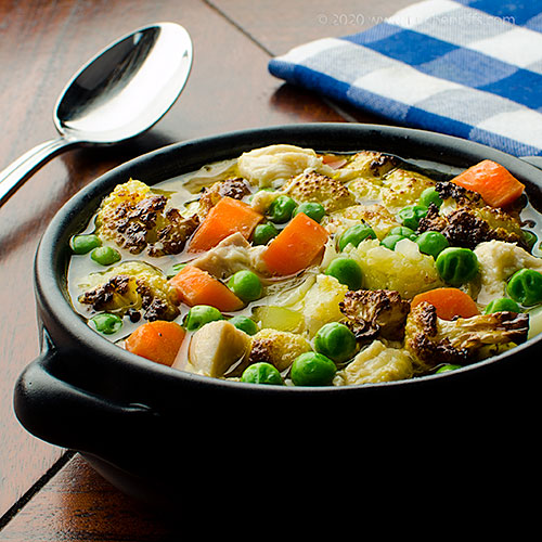 Chicken and Roast Cauliflower Soup