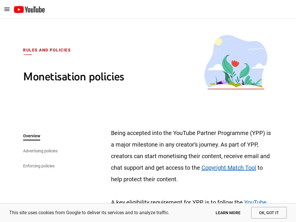 YouTube monetization policy