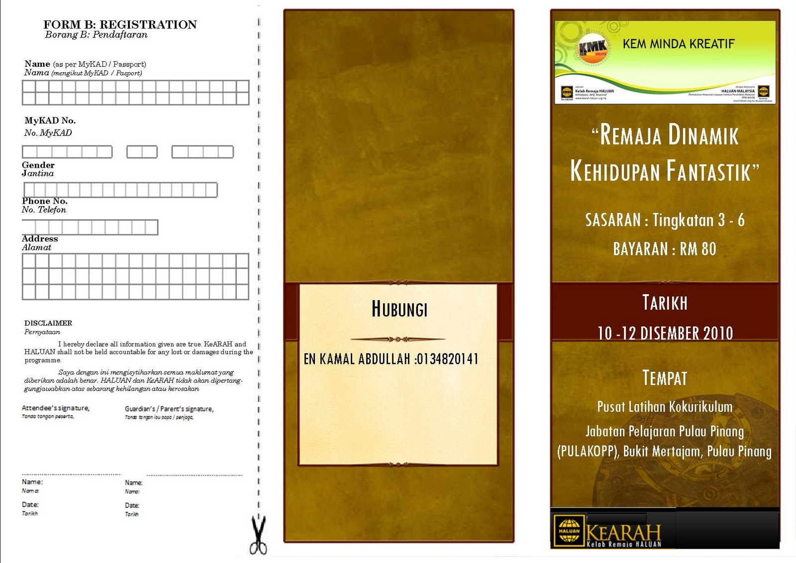 Ni contoh brochure KMK 2010 di Penang :