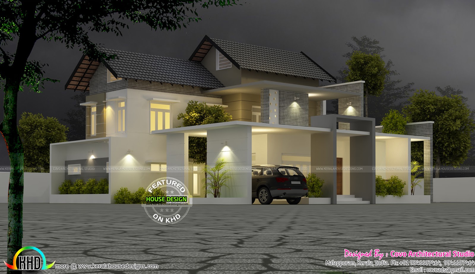 Cute modern 4 BHK house Kerala home design and floor 