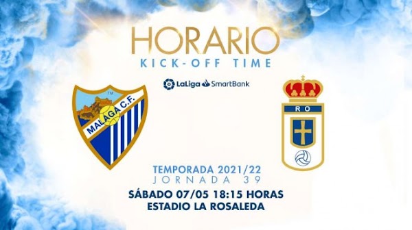 El Málaga - Oviedo, el 7 de mayo a las 18:15 horas