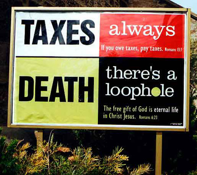 Money Funk picture: Taxes always Death there's a loophole
