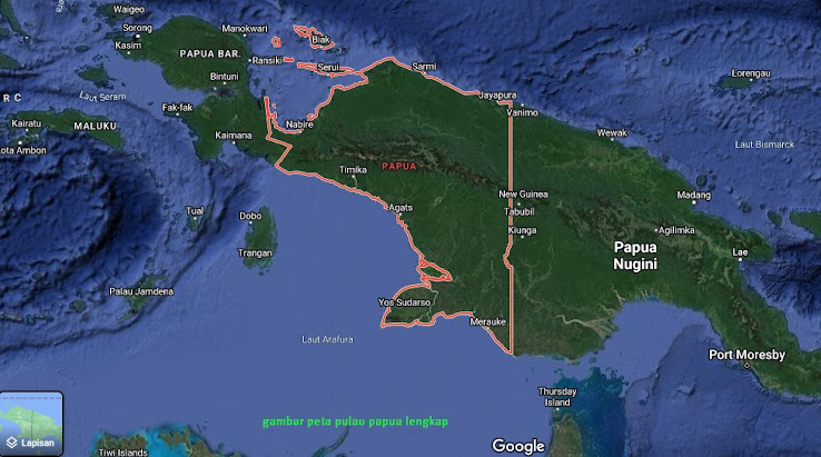 gambar peta pulau papua lengkap