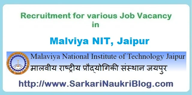 Naukri Vacancy Recruitment in Malaviya NIT Jaipur