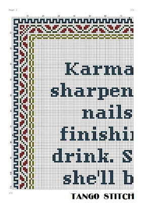Karma will be with you shortly funny cross stitch pattern - Tango Stitch