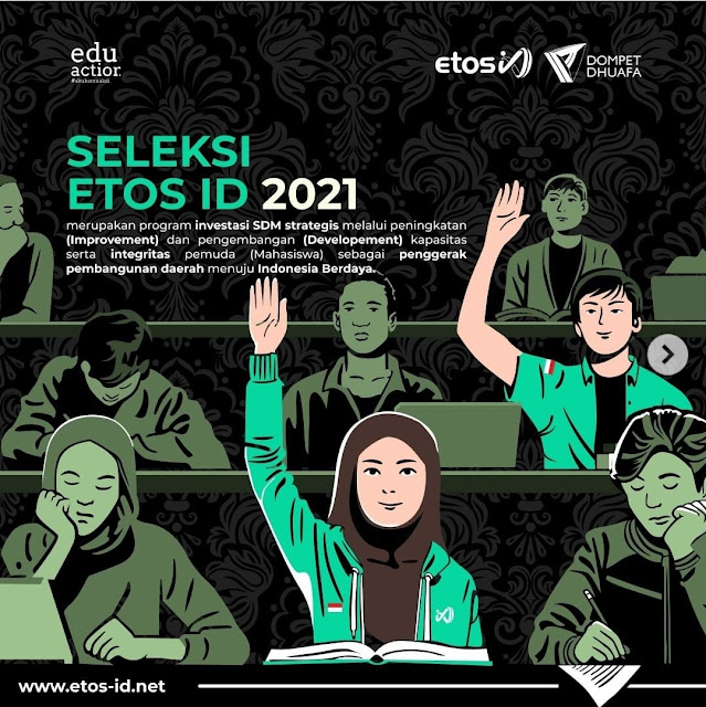 SELEKSI NASIONAL Beasiswa ETOS 2021, Deadline Pendaftara  11 April 2021