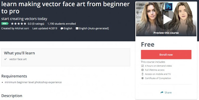 [100% Free] learn making vector face art from beginner to pro