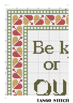 Be kind or be quiet sarcastic motivational cross stitch quote - Tango Stitch