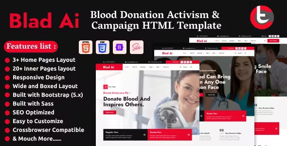 Best Blood Donation Activism & Campaign HTML Template