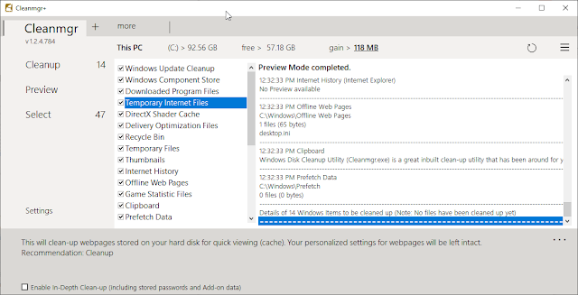 Cleanmgr+ Disk cleanup