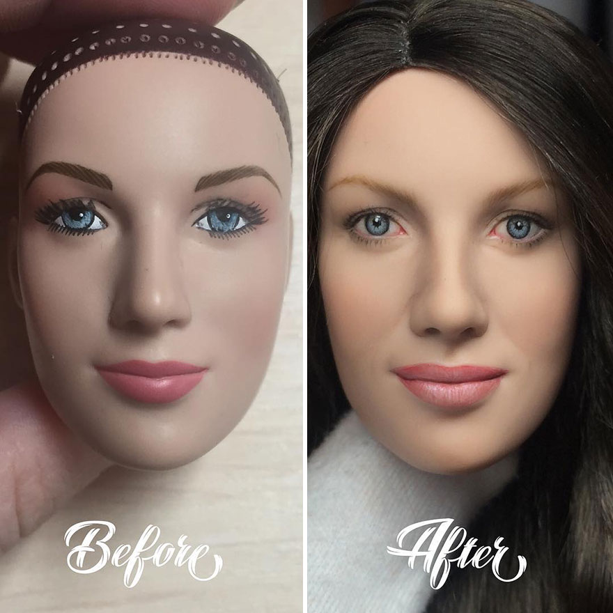 Ukrainian Artist Removes Makeup From Dolls And Repaints Them In A More Natural Way