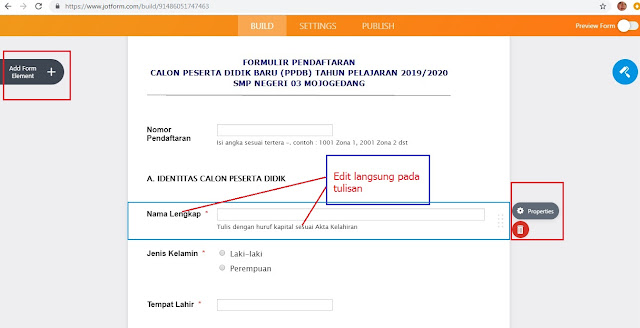 Membuat Formulir PPDB