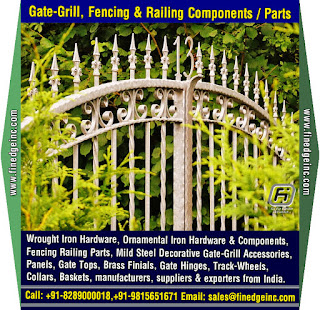 wrought iron gates accessories parts manufacturers exporters suppliers India http://www.finedgeinc.com +91-8289000018, +91-9815651671  