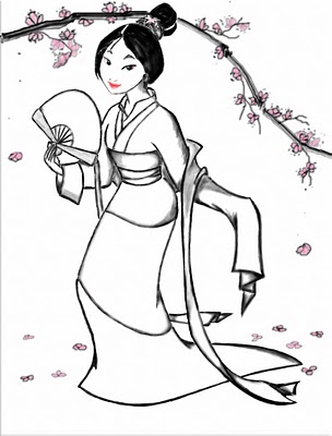 Download Chinese Princess Mulan Coloring Pages To Kids