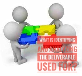 Example identifying and analyzing the deliverable You have been appointed project manager for a new project in your organization and must prepare a project management plan. You decide to prepare a WBS to show the magnitude and complexity of the work involved. No WBS templates are available to help you. To prepare the WBS, your first step should be to—   a. Determine the cost and duration estimates for each project deliverable  b. Identify and analyze the deliverables and related work  c. Identify the components of each project deliverable  d. Determine the key tasks to be performed  Answer: b. Identify and analyze the deliverables and related work  Identifying and analyzing the deliverables function Identifying and analyzing the deliverables and related work is the first step in the decomposition of a project. The deliverables should be defined in terms of how the project will be organized. For example, the major project deliverables may be used as the second level. [Planning]