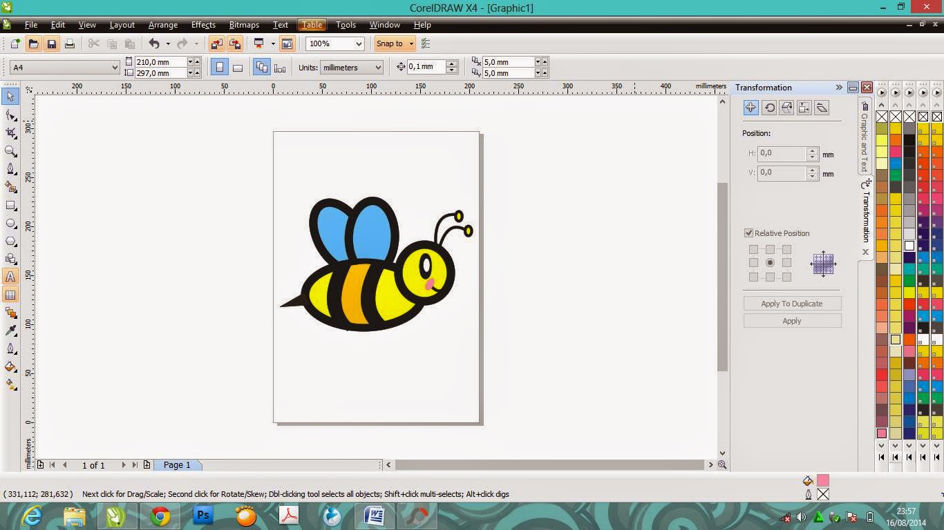 Mellinda Cara Membuat Lebah Kartun Di Corel Draw X4