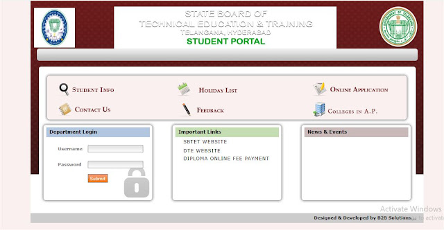 TS SBTET Internal Marks 2018,SBTET Student Portal