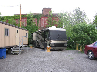 Our motor home on the work-site in Niagara Falls
