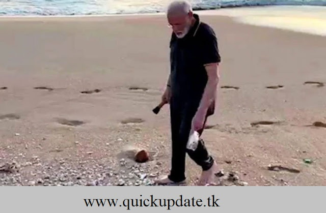 Indian Prime Minister Narendra Modi started picking up trash 