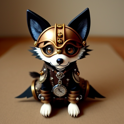 Steampunk Wolf Statue Miniature 3D amazingwallpapersa blogspot com (4)