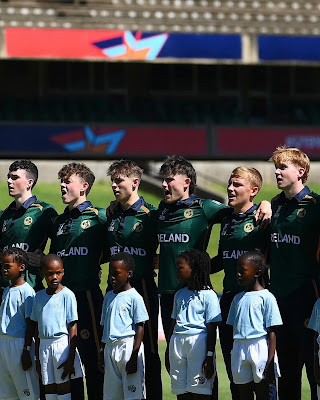 Finn Lutton alongside Matty Weldon and the rest of his Ireland Under 19's teammates during Ireland's Call