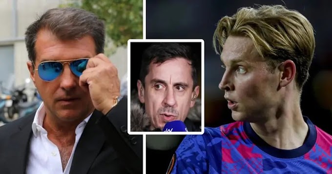 United legend Neville tells De Jong to take 'immoral' Barcelona to court