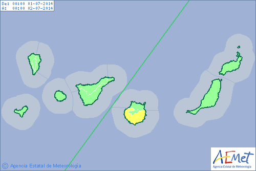 alerta amarilla calor Gran Canaria, 1 julio