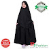   Baju Gamis Anak Perempuan Syar'i Polos Hitam Wolly Crepe 1 - 10 Thn