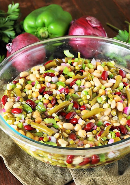 Large Bowl of Marinated Many-Bean Salad Image