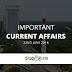 Important Current Affairs 22nd June 2016