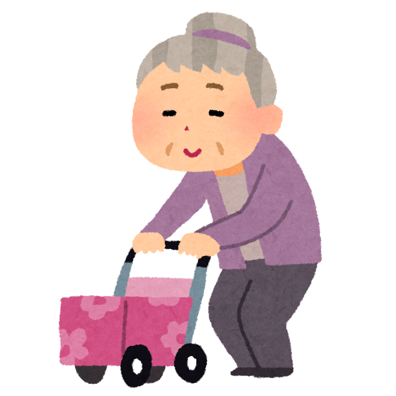 シルバーカーを押すお婆さんのイラスト かわいいフリー素材集 いらすとや