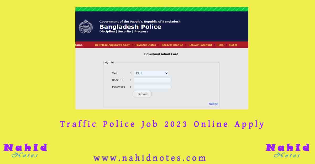 Traffic Police Job 2024 Online Apply