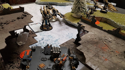 Warhammer 40k battle report between Chaos Space Marines and Craftworld Eldar. 1750pts