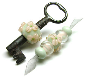 Lampwork Glass Antique Key Bead