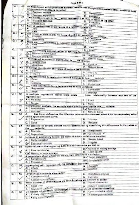 KPPSC Subject Specialist STATISTICS Past Papers