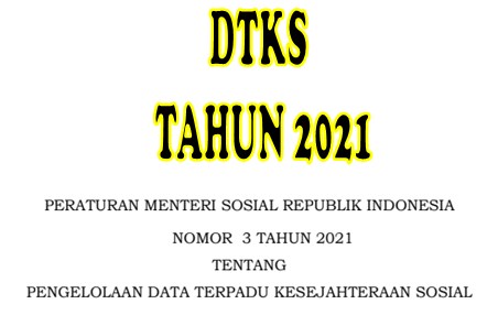 Permensos No 3 Tahun 2021 DTKS