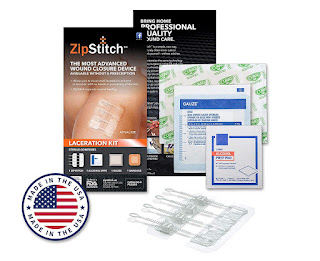 ZipStitch Laceration Kit - Surgical Quality Wound Closure (up to 1.5") for in-Home Use (No Stitches) - for First Aid Kit, Car Kit, Outdoor/Survival Kit, Travel, Camping, Hunting, Hiking