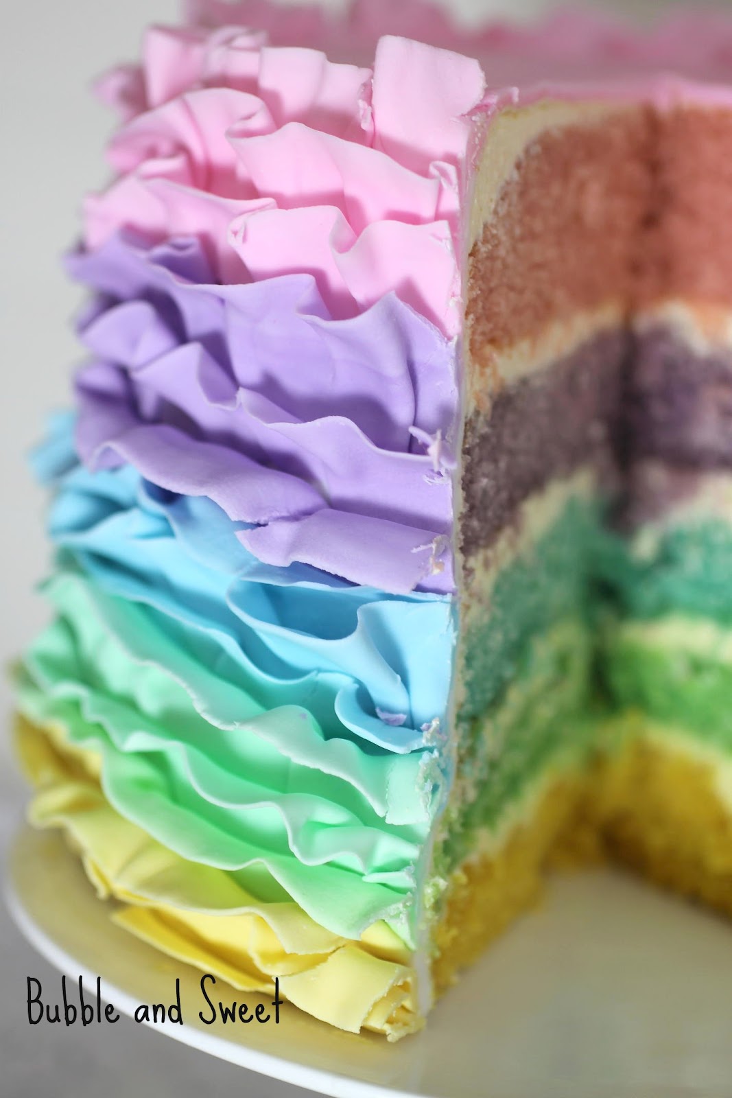 Pastel how as to How Bubble Ruffle a sweet make make to Rainbow Sweet: Cake and not buttercream