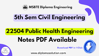 22504 Public Health Engineering Notes PDF | MSBTE Civil Engineering All Units Notes PDF