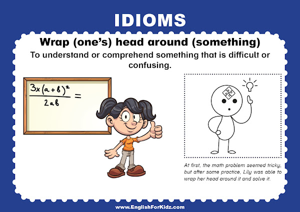 Illustrated English idiom - wrap head around something: