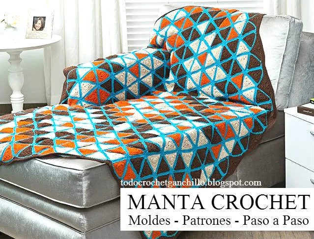 Manta tejida al crochet paso a paso