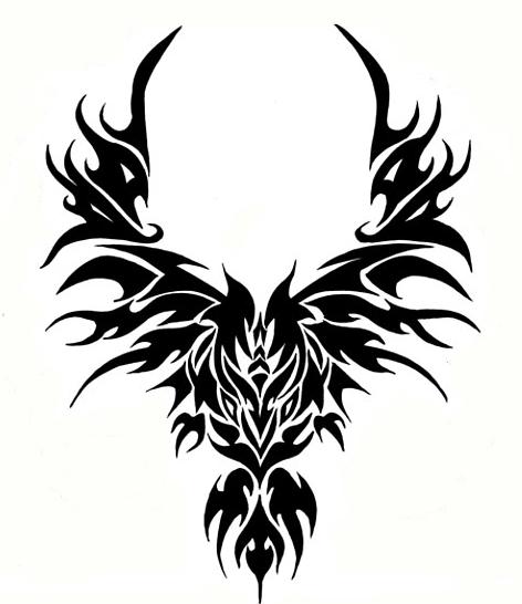 Tribal Phoenix Bird Tattoo Designs